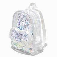 Oferta de Claire's Club Transparent Shaker Heart White Mini Backpack por 17,99€ em Claire's