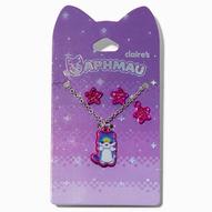 Oferta de Aphmau™ Claire's Exclusive Rainbow Cat Necklace & Earrings Set - 2 Pack por 12,74€ em Claire's