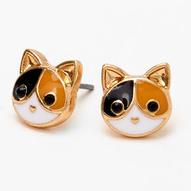 Oferta de Gold-tone Calico Cat Stud Earrings por 2,4€ em Claire's