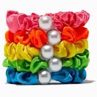 Oferta de Claire's Club Neon Rainbow Pearl Scrunchies - 6 Pack por 3,2€ em Claire's