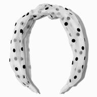 Oferta de White & Black Polka Dot Sheer Knotted Headband por 4€ em Claire's