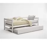 Oferta de Cama de rodízio EKO II em madeira maciça branqueada 90x190cm por 199€ em Conforama