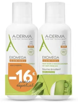 Oferta de A-Derma Exomega Control Bálsamo Emoliente, 2 x 400ml por 39,95€ em Farmácia Saude