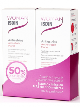 Oferta de Woman ISDIN Anti-Estrias, 2 x 250ml por 46,95€ em Farmácia Saude