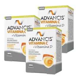 Oferta de Advancis Vitamina C + Vitamina D, 3 x 30 cápsulas por 32€ em Farmácia Saude