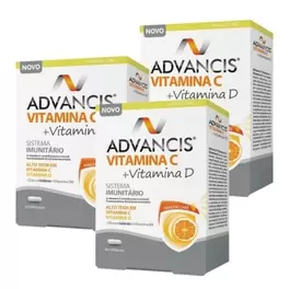 Oferta de Advancis Vitamina C + Vitamina D, 3 x 30 cápsulas por 32€ em Farmácia Saude