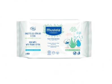 Oferta de Mustela Toalhetes de água com algodão bio, Pacote 60Unidade(s) 0M+ por 6,78€ em Farmácias Portuguesas
