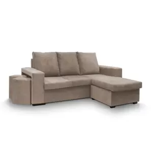 Oferta de VIANA CHAISE REVERSÍVEL C 2/ PUFFS por 249€ em Feira dos Sofás