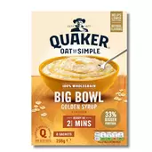 Oferta de Quaker Oat So Simple Big Bowl Golden Syrup Porridge Sachets 6' 298g por 4,95€ em Glood