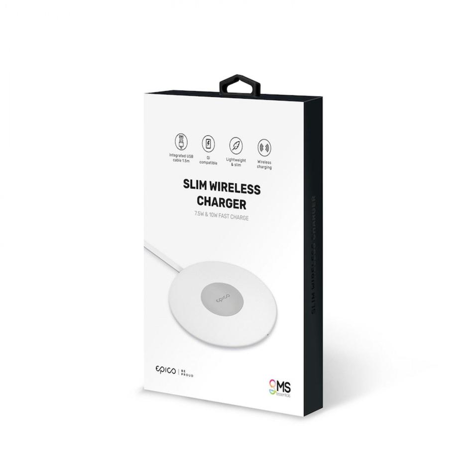 Oferta de Base de Carregamento GMS essentials Slim Wireless Pad 10W/7.5W/5W White por 14,94€ em GMS Store