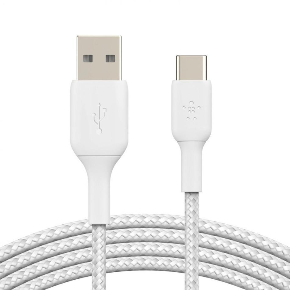 Oferta de Cabo USB-A para USB-C Belkin BOOST CHARGE Braided 1 m Branco por 14,99€ em GMS Store