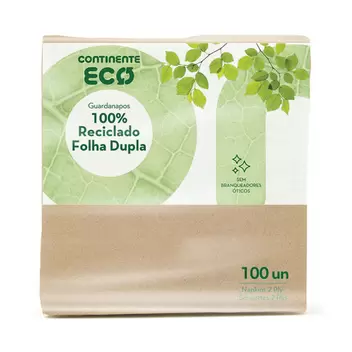 Oferta de Guardanapos 100% Reciclado Folha Dupla 100 uni. por 1,07€ em Go Natural