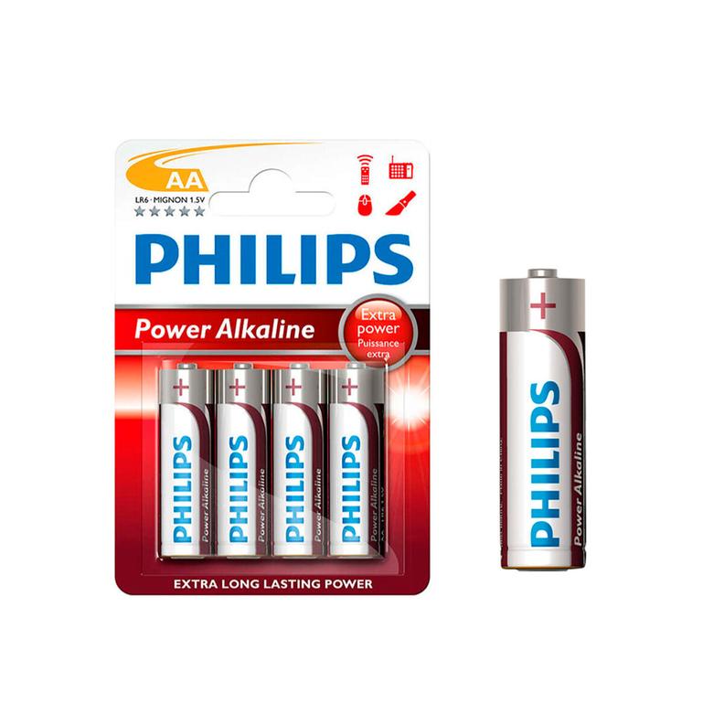 Oferta de Conjunto De 4 Pilhas Alcalina Philips Power Life LR06 por 2,49€ em hôma
