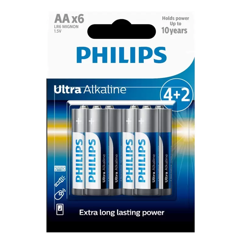 Oferta de Conjunto De 6 Pilhas Philips Ultra LR6 AA por 3,49€ em hôma