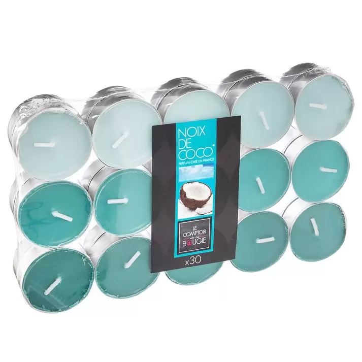 Oferta de Conjunto De 30 Velas Perfumadas Tealights Côco por 3,99€ em hôma