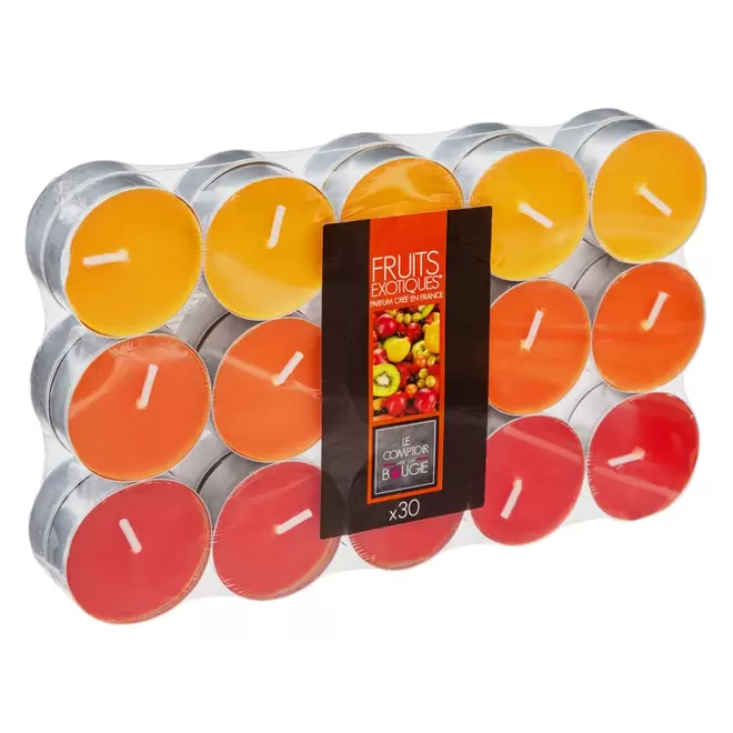 Oferta de Conjunto De 30 Velas Tealights Frutos Tropicais por 3,99€ em hôma