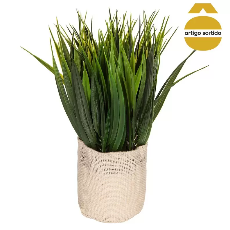 Oferta de Vaso Saco De Juta Com Planta Artificial 24cm por 4,49€ em hôma