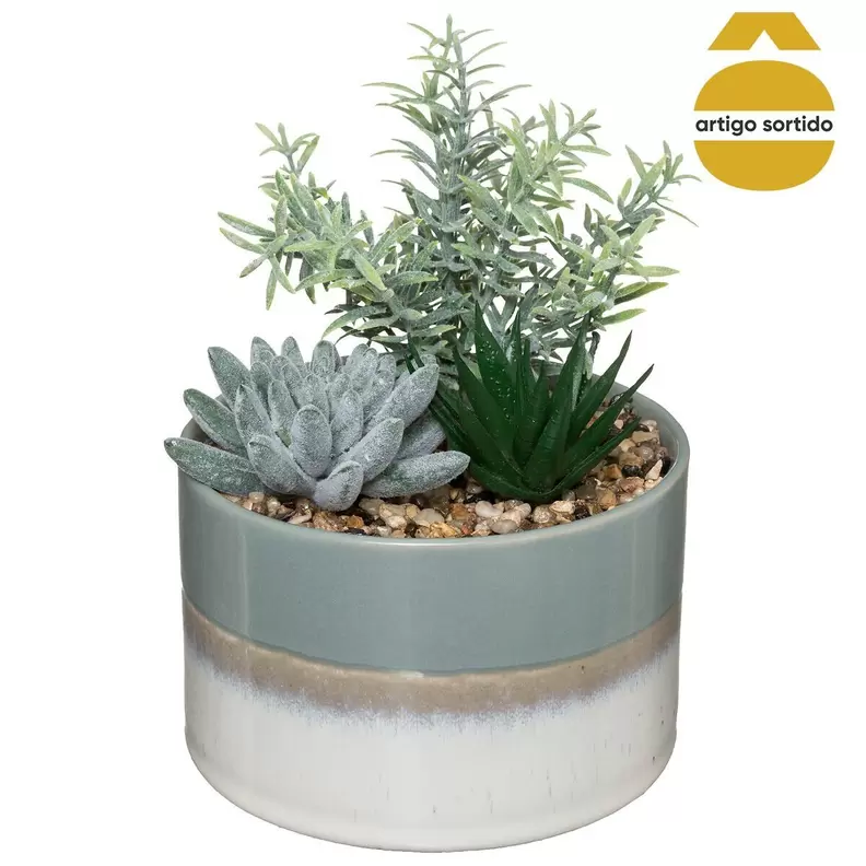 Oferta de Vaso Com Planta Artificial House 18cm por 9,99€ em hôma