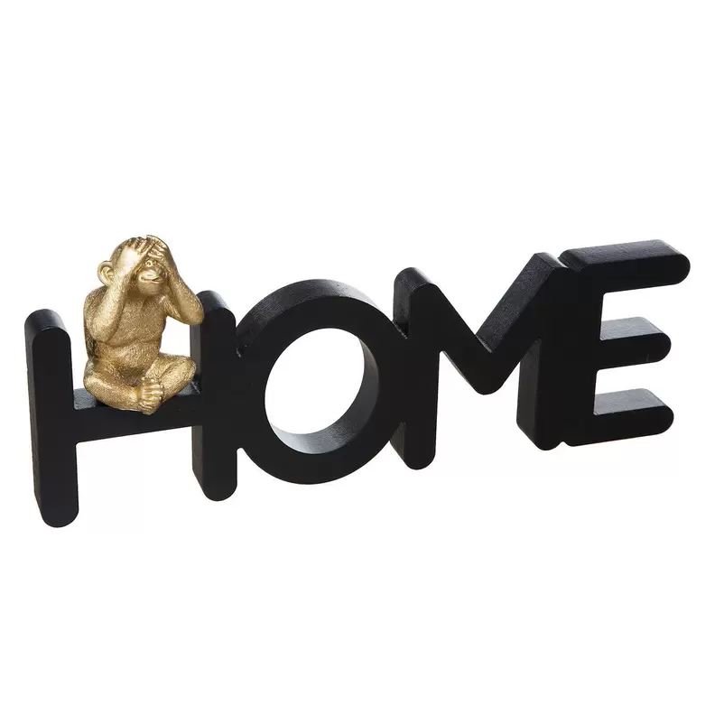 Oferta de Palavra Decorativa Home Com Macaco Em Resina E Mdf por 9,99€ em hôma