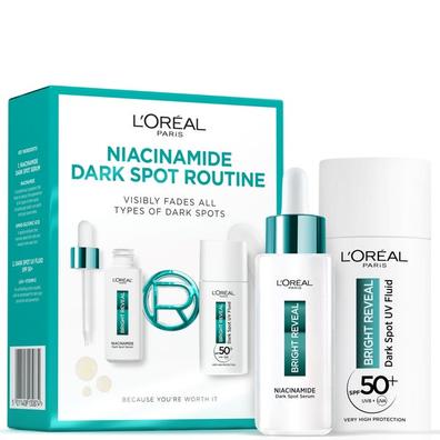Oferta de L'Oréal Paris Exclusive Niacinamide Dark Spot Routine with Serum and UV Fluid SPF50+ por 27,45€ em Look Fantastic