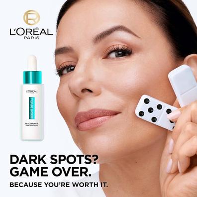 Oferta de L'Oréal Paris Bright Reveal Niacinamide Dark Spot Serum with 10% Niacinamide and Amino-Sulfonic Acid 30ml por 37,45€ em Look Fantastic