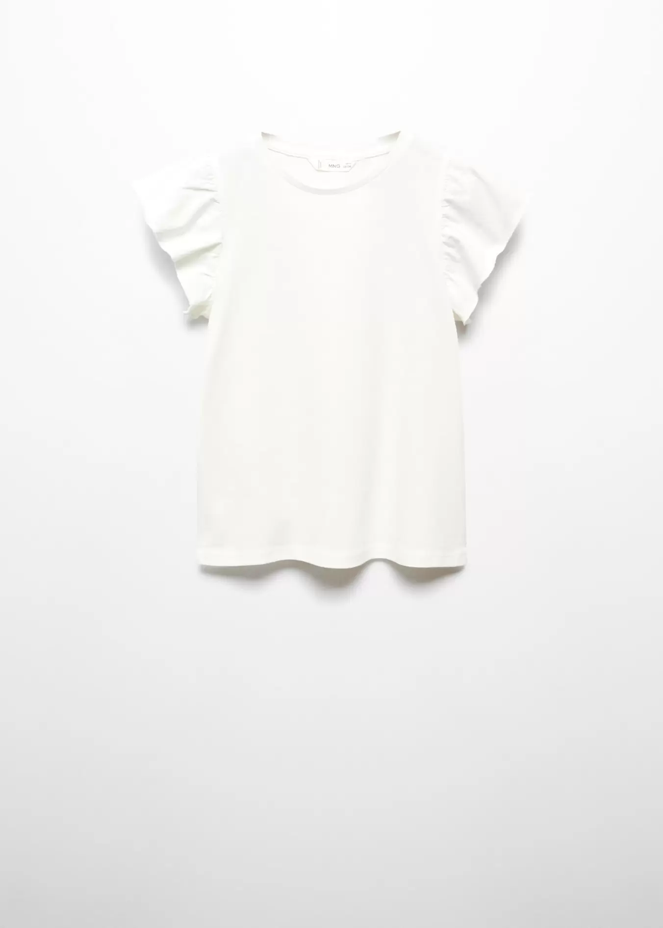 Oferta de T-shirt com folhos e manda curta por 6,99€ em Mango