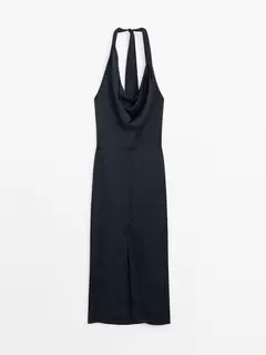 Oferta de Vestido midi fluido com laço - Studio por 129€ em Massimo Dutti