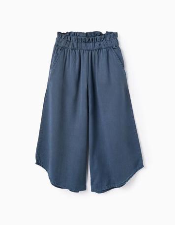 Oferta de Calças de Sarja para Menina 'Wide Leg', Azul-Escuro por 24,99€ em Zippy