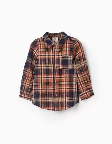 Oferta de Camisa com Xadrez para Bebé Menino 'B&S', Laranja/Azul Escuro por 15,99€ em Zippy