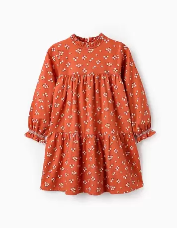 Oferta de Vestido de Algodão Floral para Menina, Laranja por 22,99€ em Zippy