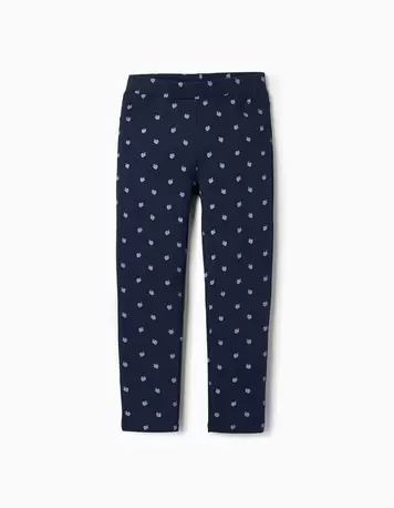 Oferta de Jeggings Cardadas com Padrão para Menina, Azul Escuro por 12,99€ em Zippy