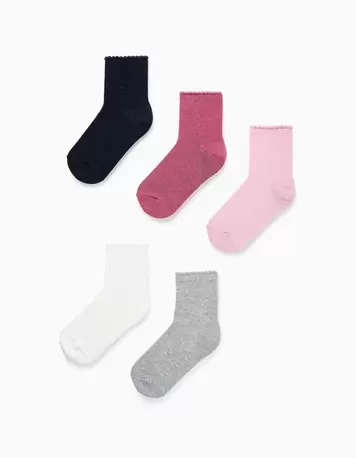 Oferta de Pack 5 Pares de Meias com Cano Ondulado para Menina, Multicolor por 7,99€ em Zippy