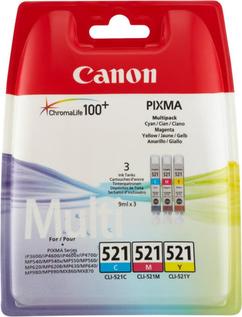 Oferta de Pack de Tinteiros Canon CLI-521 Cores por 38,99€ em Media Markt