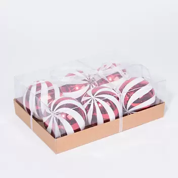 Oferta de Conjunto de 6 Bolas de Natal CANDY D8cm por 6,99€ em VIVA