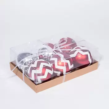 Oferta de Conjunto de 6 Bolas de Natal CANDY D8cm por 7,99€ em VIVA