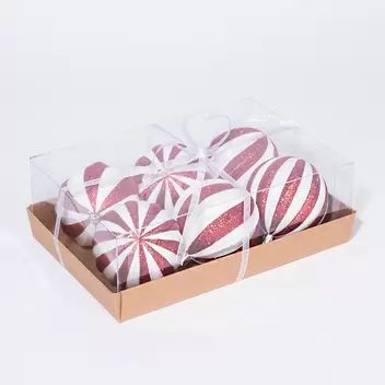 Oferta de Conjunto de 6 Bolas de Natal CANDY D8cm por 6,99€ em VIVA