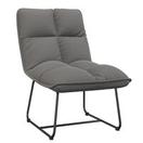 Oferta de VidaXL Cadeira de lazer c/ estrutura de metal veludo cinzento-claro por 87,99€ em VidaXL