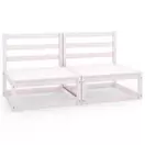 Oferta de VidaXL Sofá de 2 lugares para jardim pinho maciço branco por 153,99€ em VidaXL