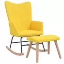 Oferta de VidaXL Cadeira de baloiço com banco tecido amarelo mostarda por 142,99€ em VidaXL