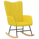 Oferta de VidaXL Cadeira de baloiço tecido amarelo mostarda por 120,99€ em VidaXL