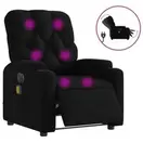 Oferta de VidaXL Poltrona reclinável de massagens elétrica tecido preto por 252,99€ em VidaXL