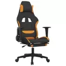 Oferta de VidaxL Cadeira de gaming com apoio para os pés tecido preto e laranja por 118,99€ em VidaXL