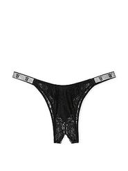 Oferta de Shine Strap Lace Crotchless Brazilian Panty por 28,48€ em Victorias Secret