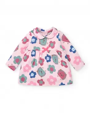 Oferta de Vestido de menina rosa com estampa floral e ouriços coleção Hedgehog Forest por 27,99€ em Tuc Tuc