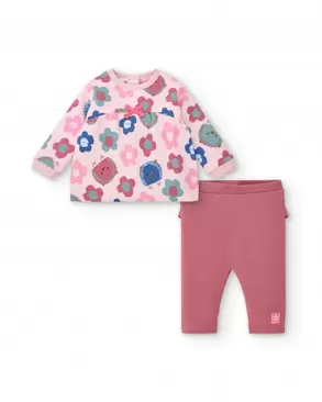 Oferta de Conjunto camiseta e leggings rosa menina com estampa floral coleção Hedgehog Forest por 35,99€ em Tuc Tuc