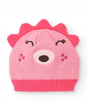 Oferta de Chapéu de malha para meninas em rosa com desenho de ouriço 3D coleção Hedgehog Forest por 19,99€ em Tuc Tuc