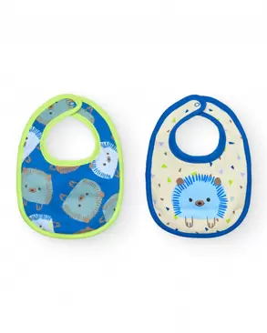 Oferta de Pacote de 2 babadores para menino em azul e bege com estampa animal coleção Hedgehog Forest por 12,99€ em Tuc Tuc