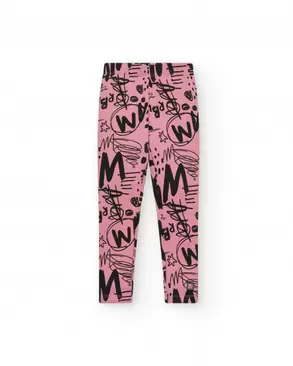 Oferta de Legging rosa e preta com estampa graffiti Coleção Rebel Dreamers por 20,99€ em Tuc Tuc