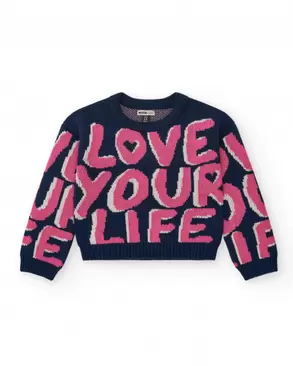 Oferta de Suéter com mensagem "Love Your Life" para meninas da coleção Living in Colors por 31,99€ em Tuc Tuc