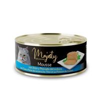 Oferta de Majesty Adult Mousse de Atum e Peixe do Oceano em lata para gatos por 0,79€ em TiendAnimal